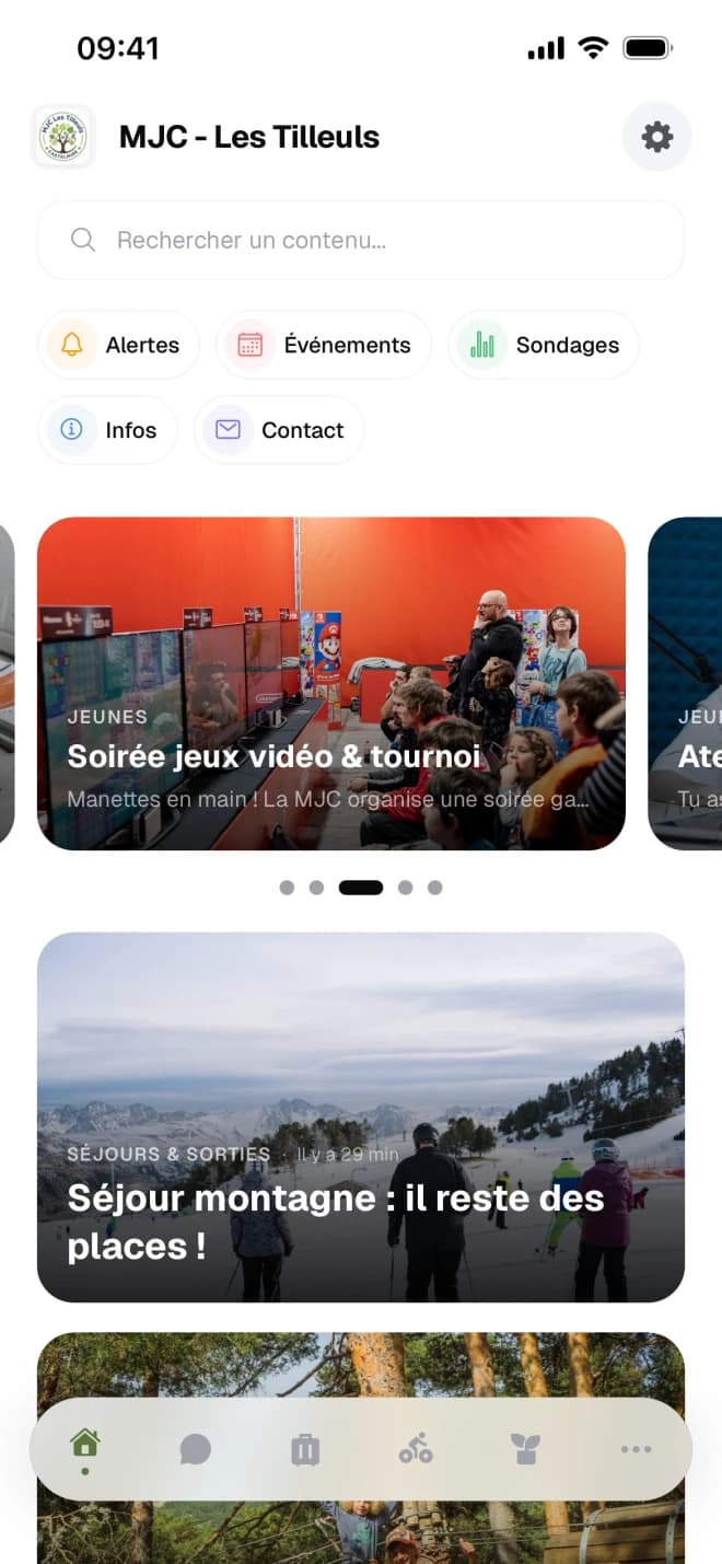 Application mobile Silia de la MJC Les Tilleuls